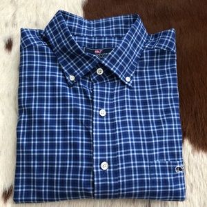 Blue Plaid Button Down Shirt